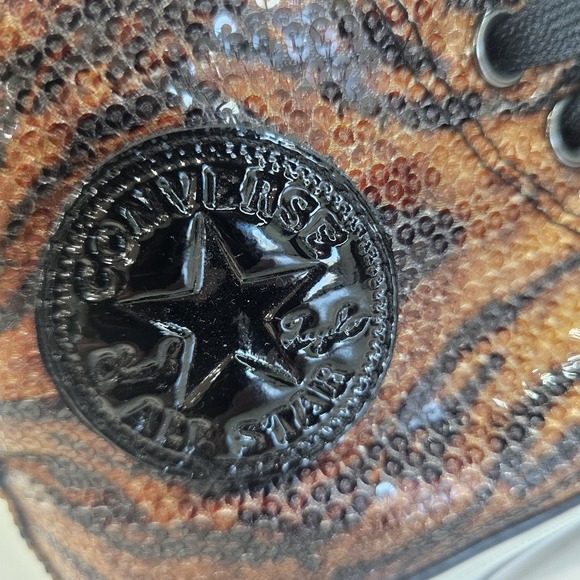 Converse Chuck Taylor All Star Tiger Sequin High Tops Women's Sz 9 Mens 7 - Picture 11 of 14
